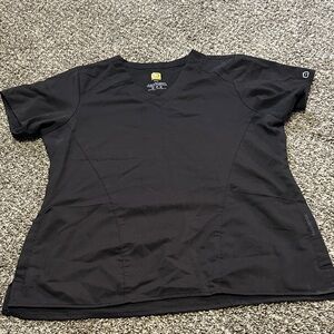 Black WonderWink V-Neck Scrub Top